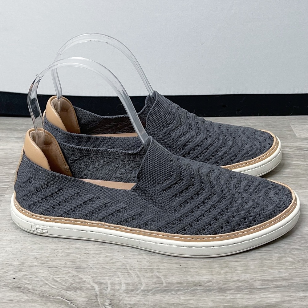 Ugg Sammy Chevron Slip On Sneaker Charcoal Dark Gray 7